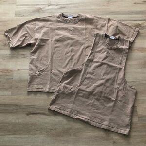 BUNDLE DEAL Gymshark Men's Tan Shirt Set